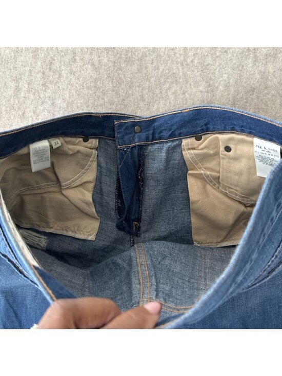 Rag & Bone Ex Boyfriend Jeans Womens 31 Doris Wash Distressed Raw Hem - Picture 12 of 14